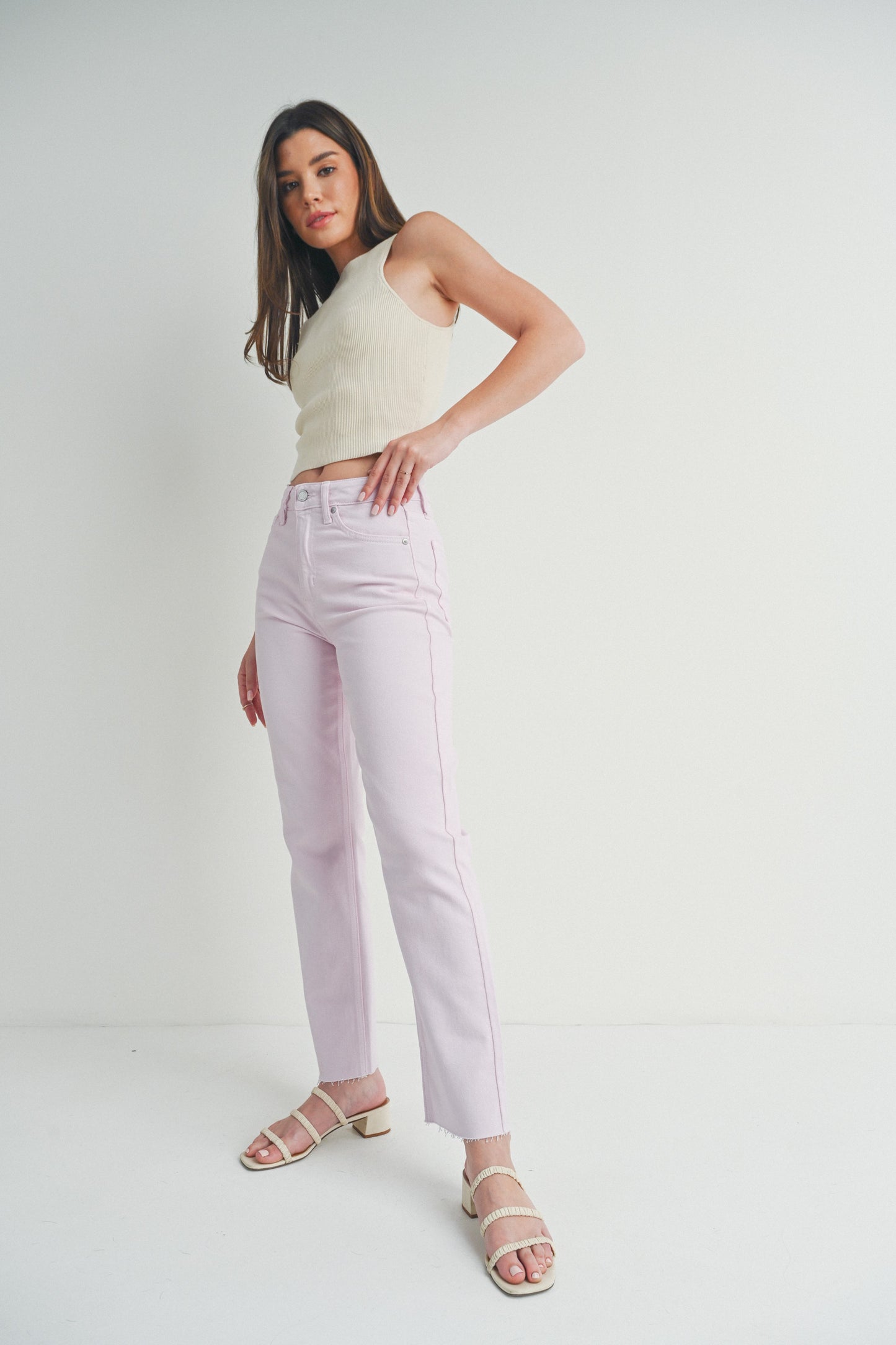 The Lillian Straight Cut Lavendar Jean