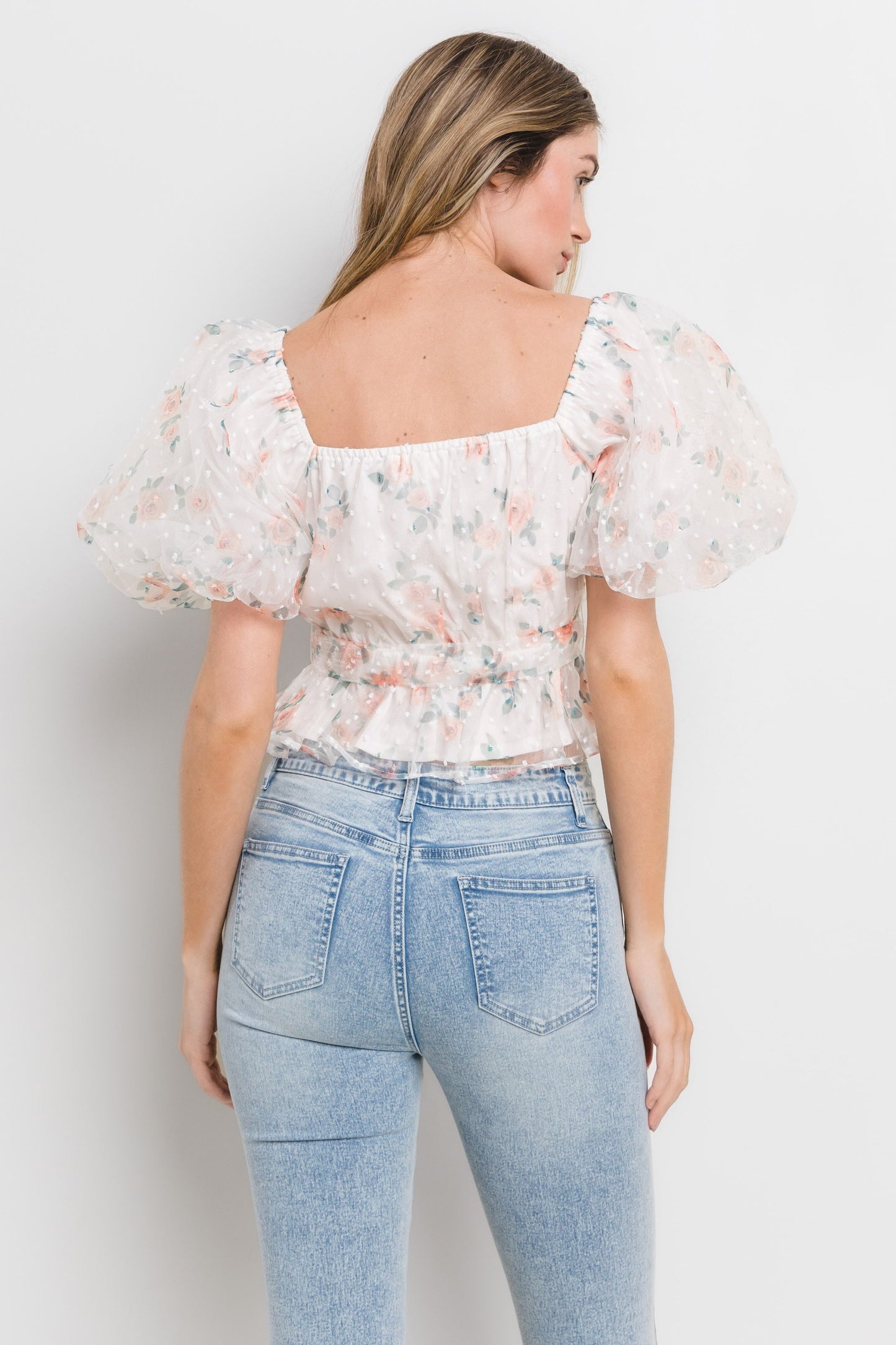 Just Peachy Floral Adjustable Crop Top